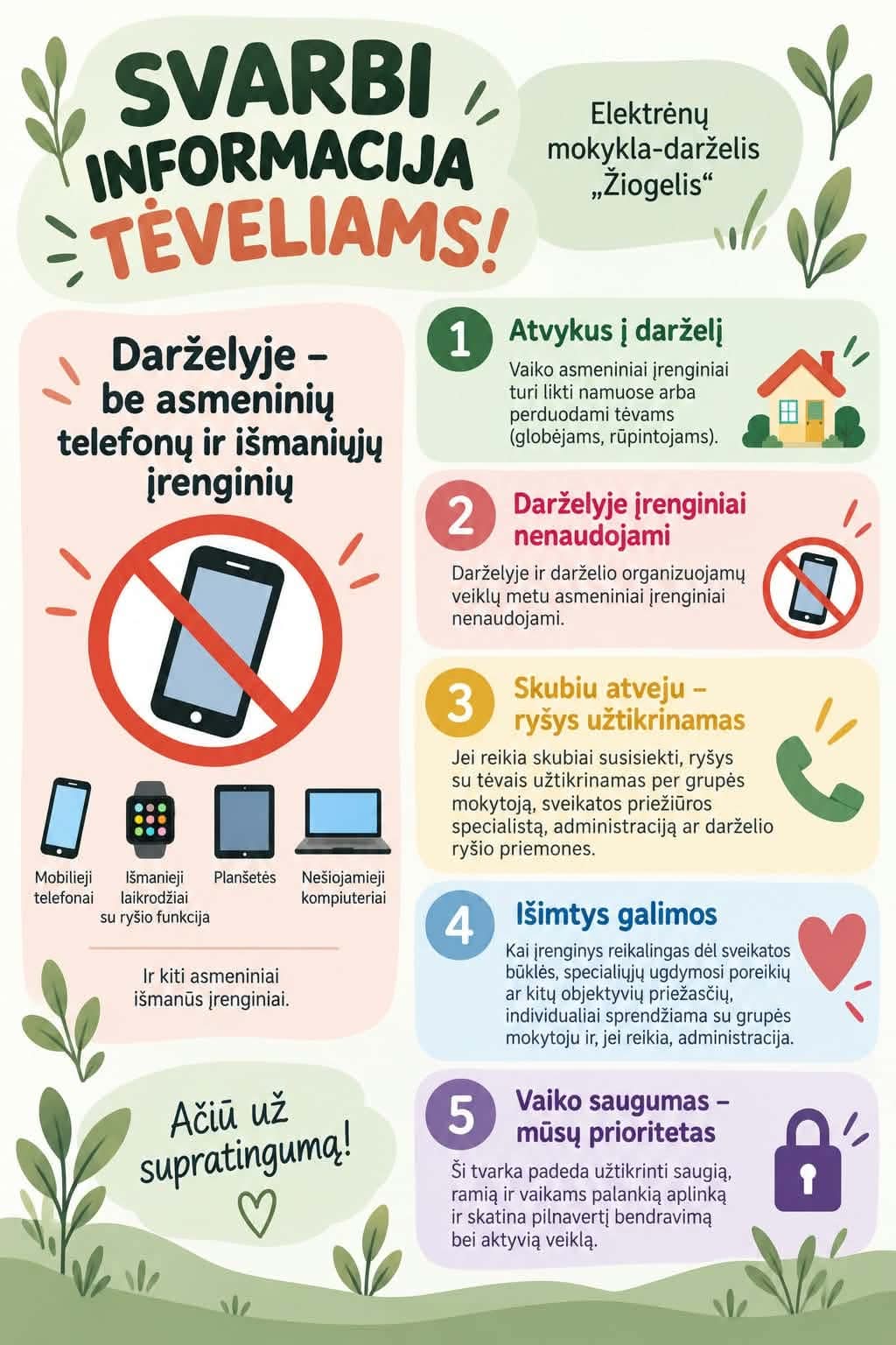 SVARBI INFORMACIJA TĖVELIAMS!